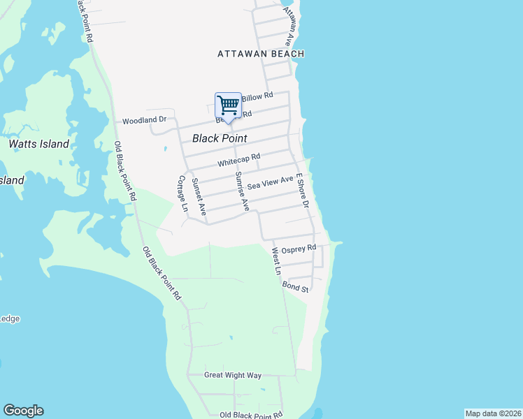map of restaurants, bars, coffee shops, grocery stores, and more near 31 Sea Spray Avenue in East Lyme