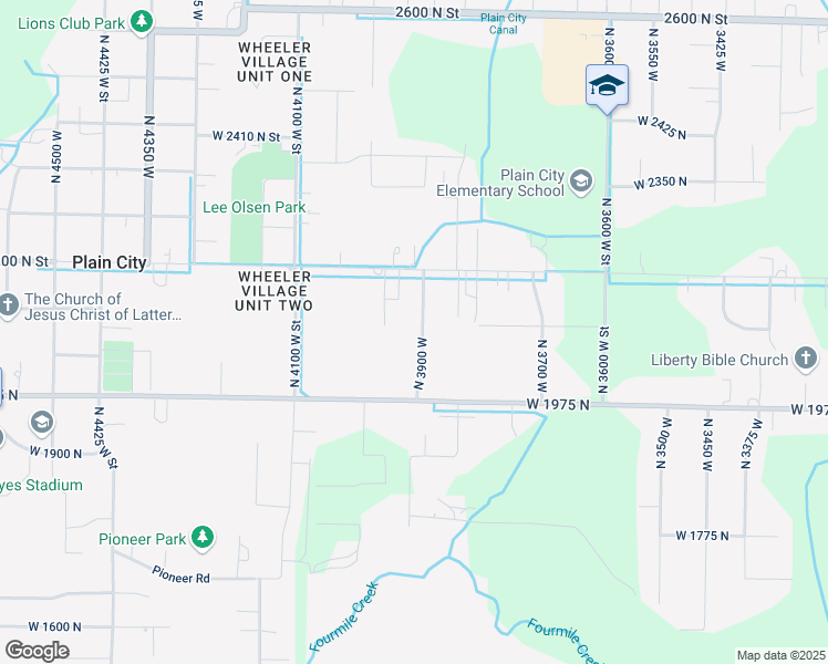 map of restaurants, bars, coffee shops, grocery stores, and more near 2091 North 3900 West in Plain City