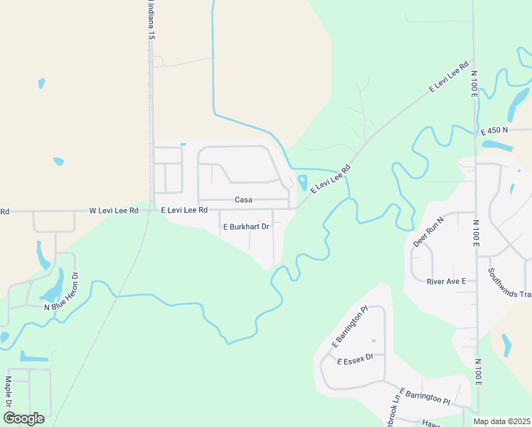 map of restaurants, bars, coffee shops, grocery stores, and more near 340-422 East Levi Lee Road in Warsaw