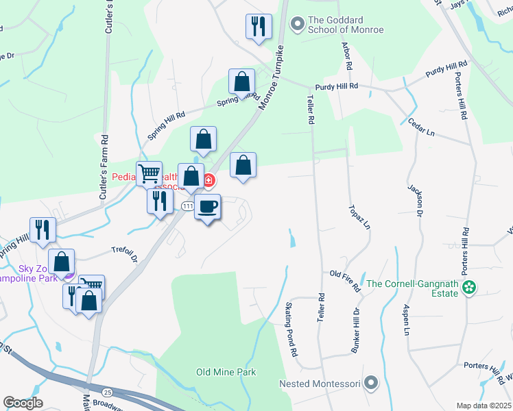 map of restaurants, bars, coffee shops, grocery stores, and more near 2-198 Corporate Drive in Trumbull