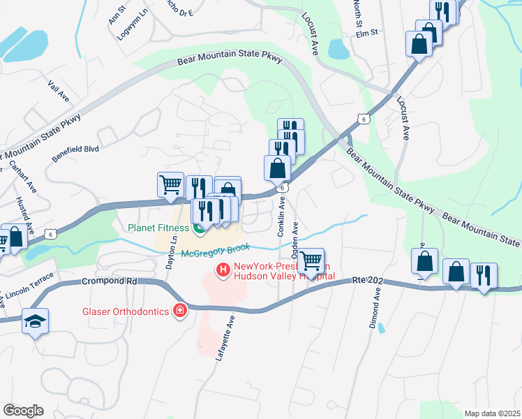 map of restaurants, bars, coffee shops, grocery stores, and more near 6 Redtwig Court in Peekskill