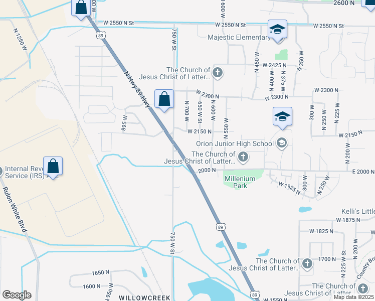 map of restaurants, bars, coffee shops, grocery stores, and more near 1956 U.S. 89 in Harrisville