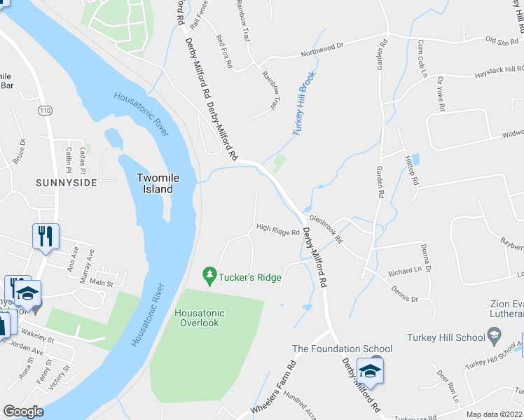 map of restaurants, bars, coffee shops, grocery stores, and more near 825 Quarter Mile Road in Orange
