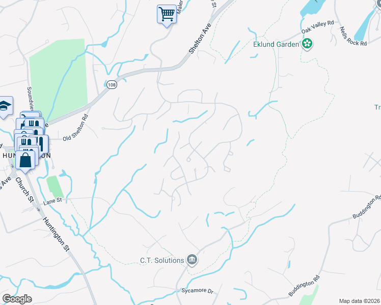 map of restaurants, bars, coffee shops, grocery stores, and more near 409 Canoe Brook in Shelton
