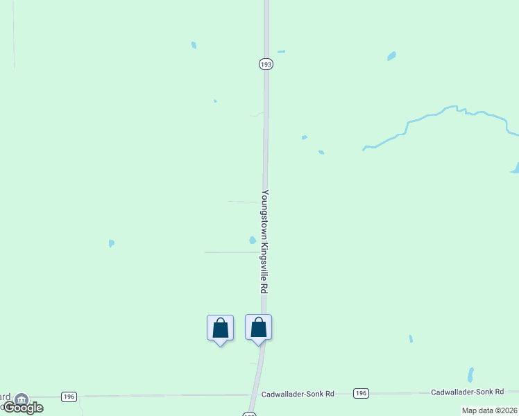 map of restaurants, bars, coffee shops, grocery stores, and more near 2951 Youngstown Kingsville Road in Cortland