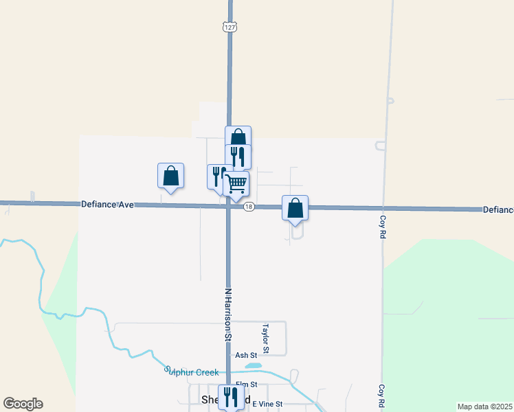 map of restaurants, bars, coffee shops, grocery stores, and more near 14095 Defiance Avenue in Sherwood