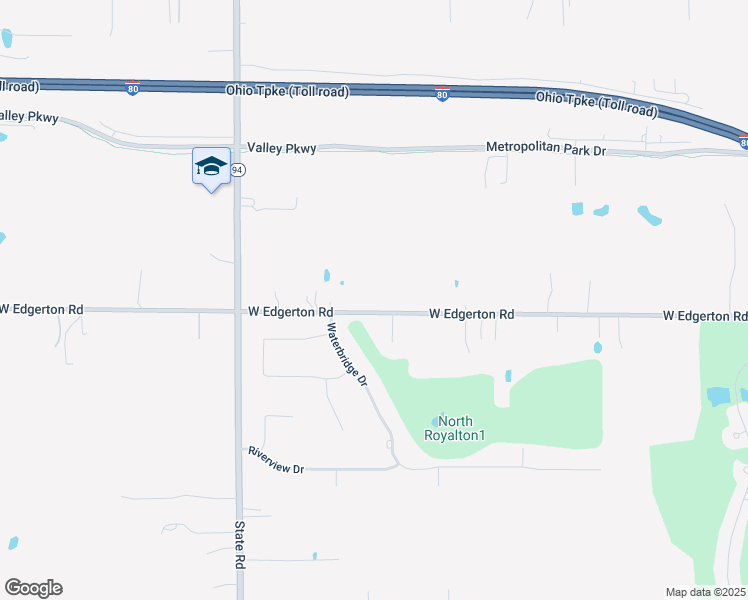 map of restaurants, bars, coffee shops, grocery stores, and more near 4974 West Edgerton Road in North Royalton
