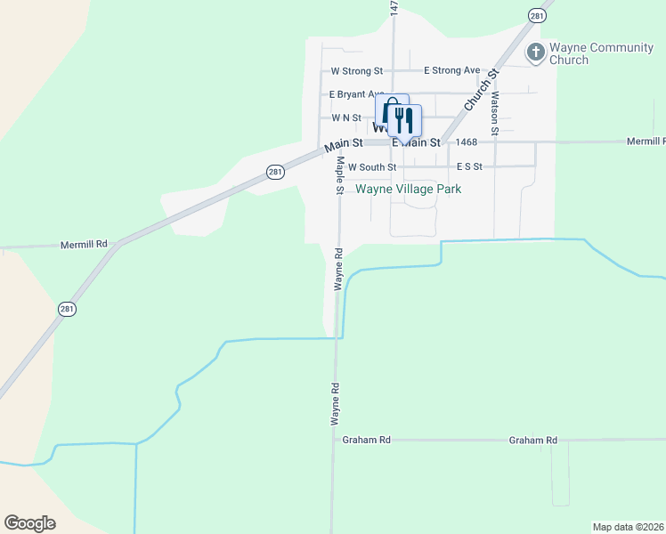 map of restaurants, bars, coffee shops, grocery stores, and more near 9943 Wayne Road in Wayne