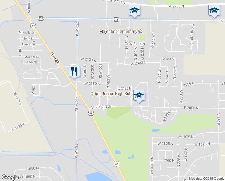 map of restaurants, bars, coffee shops, grocery stores, and more near 522 2100 North Street in Ogden