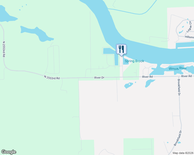 map of restaurants, bars, coffee shops, grocery stores, and more near River Drive in Marseilles