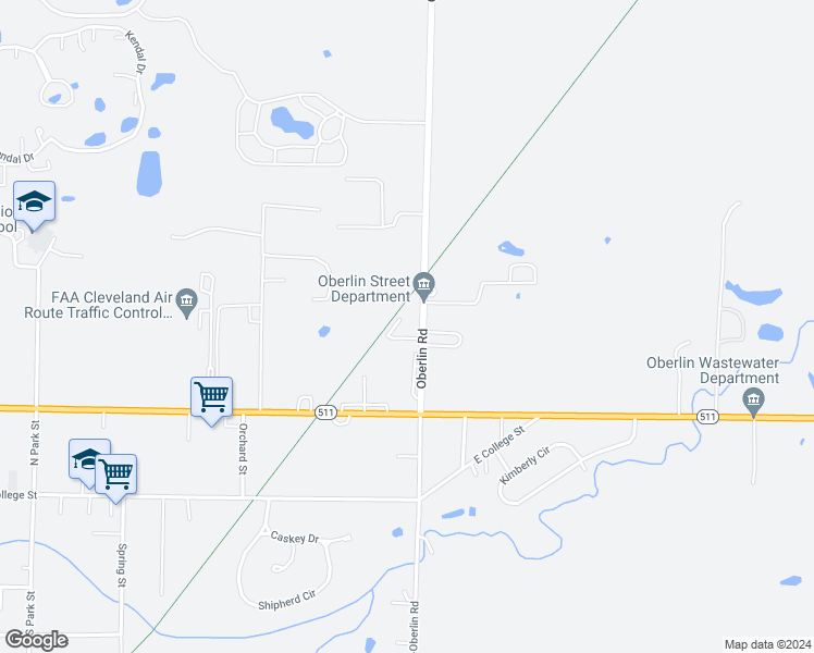 map of restaurants, bars, coffee shops, grocery stores, and more near 186 Oberlin Road in Oberlin