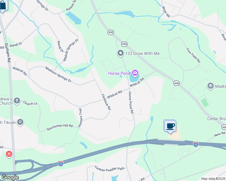map of restaurants, bars, coffee shops, grocery stores, and more near 187 Wildcat Road in Madison
