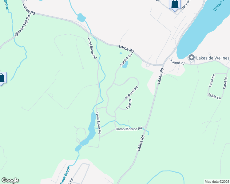 map of restaurants, bars, coffee shops, grocery stores, and more near 79 Sunfish Lane in Monroe