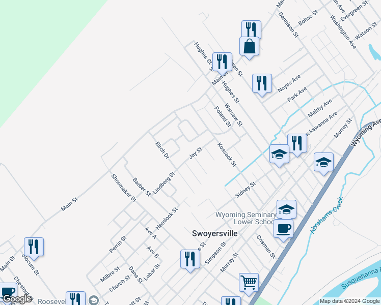 map of restaurants, bars, coffee shops, grocery stores, and more near 16 Jay Street in Kingston