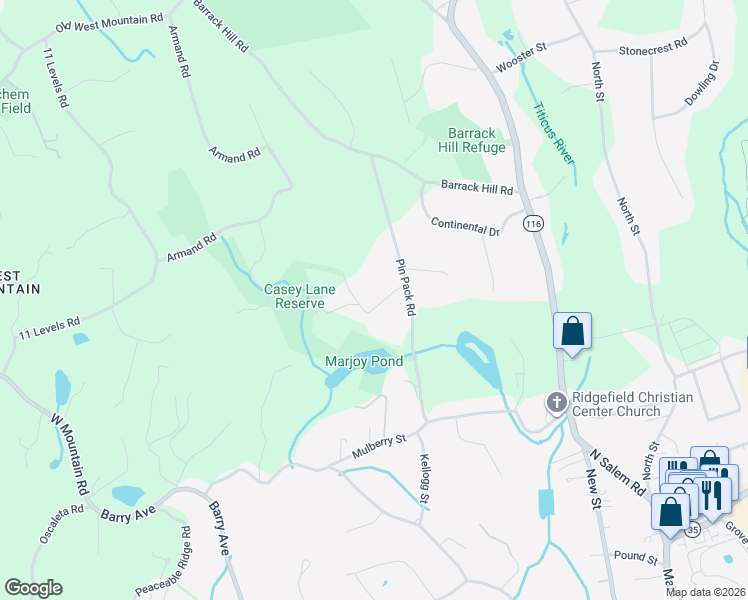 map of restaurants, bars, coffee shops, grocery stores, and more near 21 Ketcham Road in Ridgefield