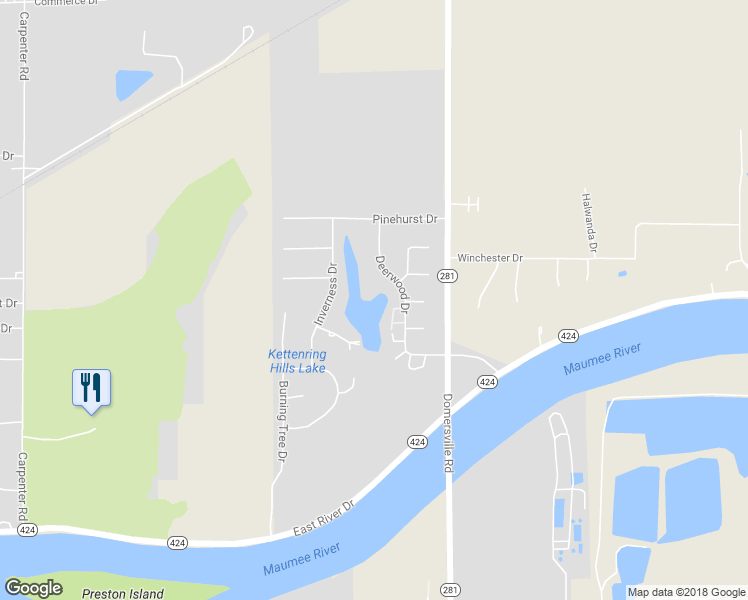 map of restaurants, bars, coffee shops, grocery stores, and more near 830 Deerwood Drive in Defiance