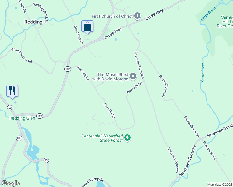 map of restaurants, bars, coffee shops, grocery stores, and more near 4 Dry River Court in Redding