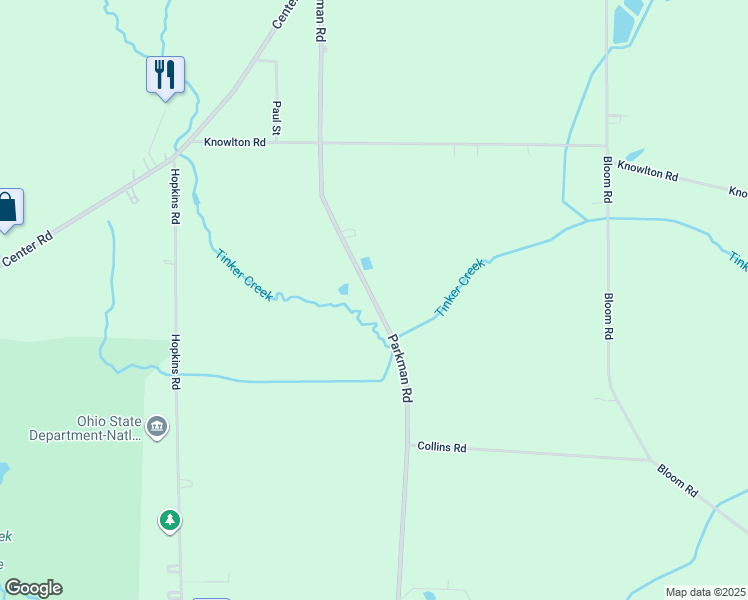 map of restaurants, bars, coffee shops, grocery stores, and more near 11213 Windham Parkman Road in Garrettsville