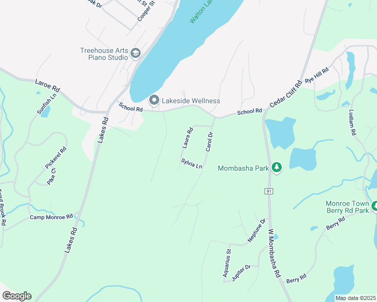 map of restaurants, bars, coffee shops, grocery stores, and more near 39 Sylvia Lane in Monroe
