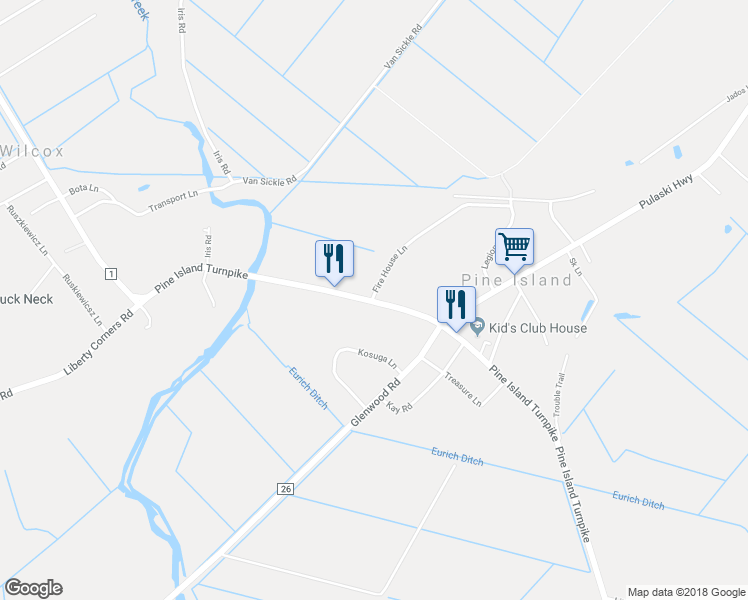 map of restaurants, bars, coffee shops, grocery stores, and more near 682 County Road 1 in Pine Island