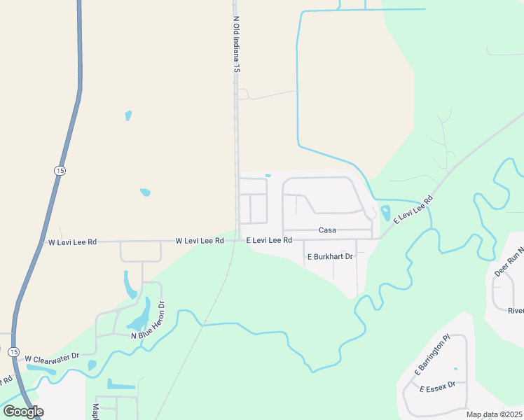 map of restaurants, bars, coffee shops, grocery stores, and more near 340 East Levi Lee Road in Warsaw