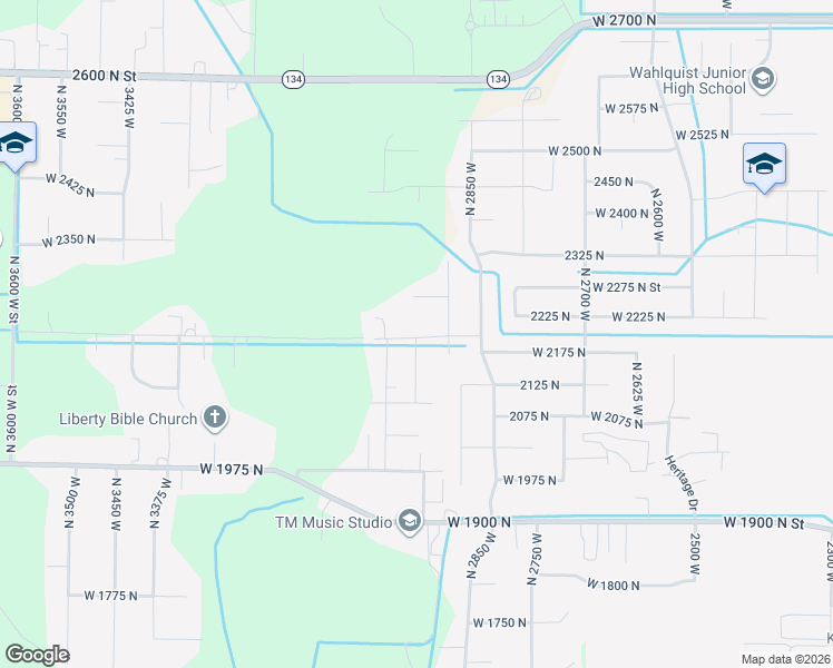map of restaurants, bars, coffee shops, grocery stores, and more near 2970 West 2200 North in Ogden