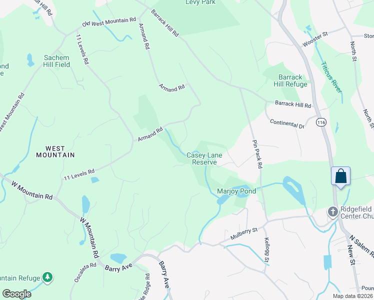 map of restaurants, bars, coffee shops, grocery stores, and more near 15 Cavalry Court in Ridgefield