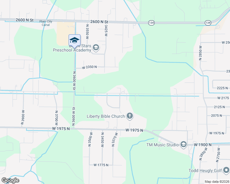 map of restaurants, bars, coffee shops, grocery stores, and more near 3364 West 2200 North in Ogden