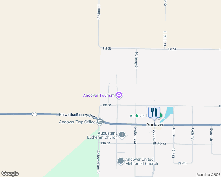 map of restaurants, bars, coffee shops, grocery stores, and more near 303 Meadow Crest Drive in Andover