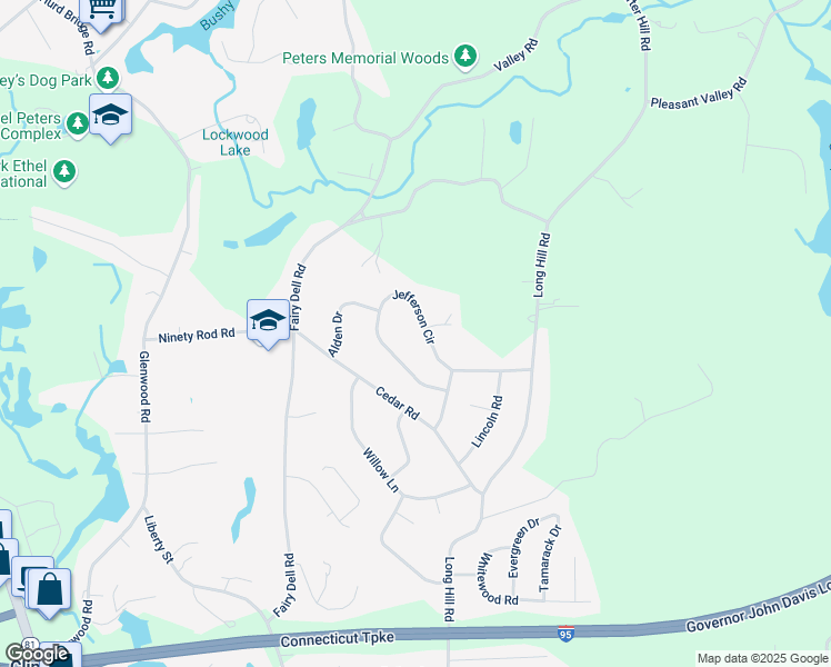 map of restaurants, bars, coffee shops, grocery stores, and more near 23 Jefferson Circle in Clinton