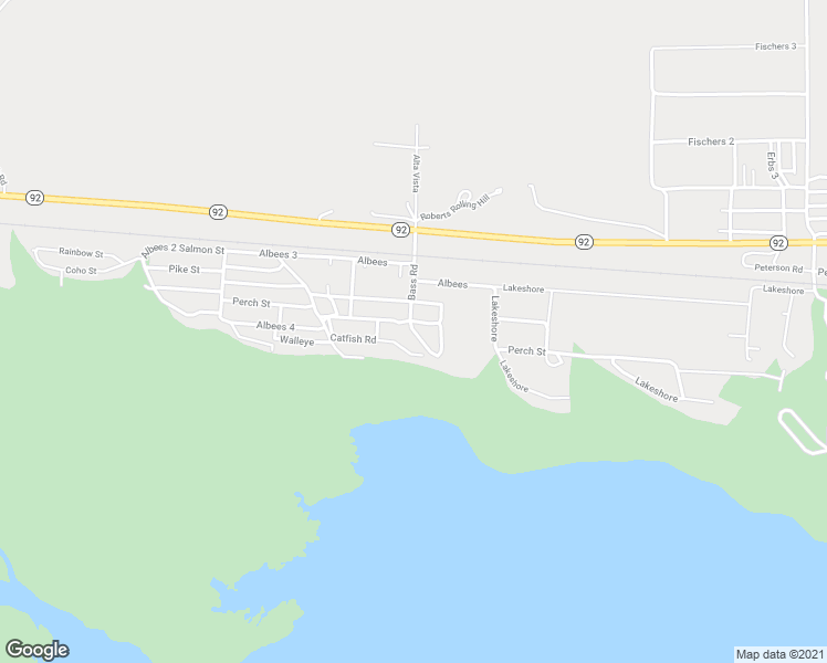 map of restaurants, bars, coffee shops, grocery stores, and more near Bass Street in Keith County