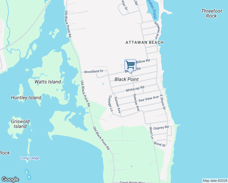 map of restaurants, bars, coffee shops, grocery stores, and more near 21 Sunset Avenue in East Lyme