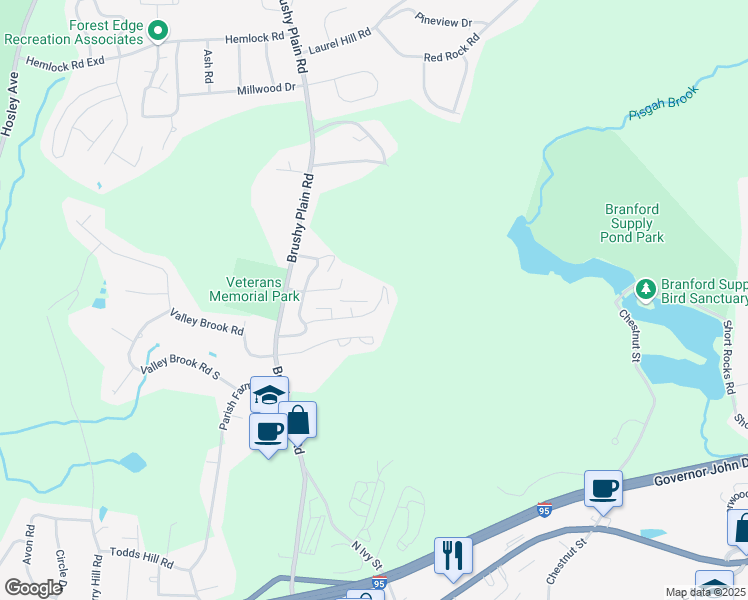 map of restaurants, bars, coffee shops, grocery stores, and more near 211 Austin Ryer Lane in Branford