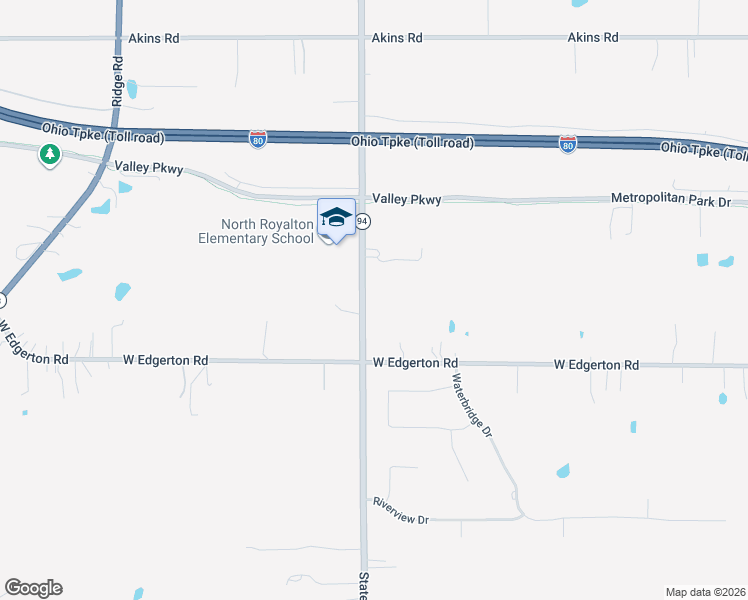 map of restaurants, bars, coffee shops, grocery stores, and more near 16577 State Road in North Royalton