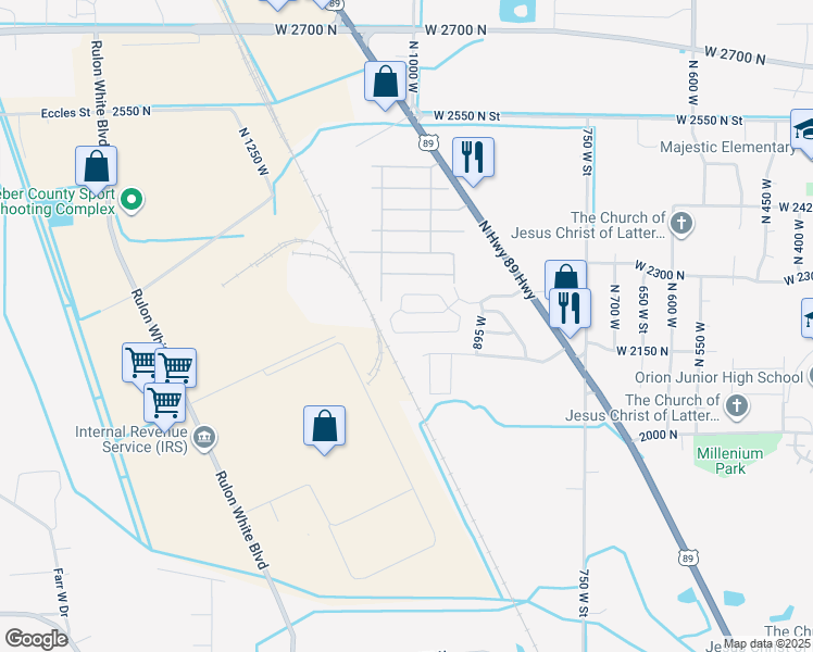 map of restaurants, bars, coffee shops, grocery stores, and more near 42 2243 North Highway 89 in Pleasant View