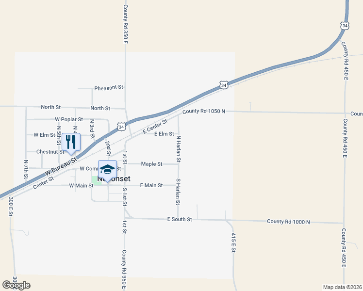 map of restaurants, bars, coffee shops, grocery stores, and more near 210 North Harlan Street in Neponset