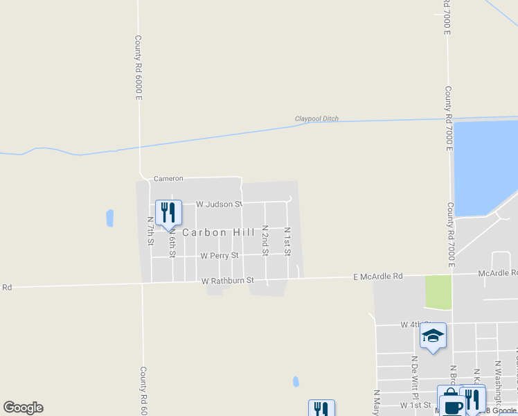 map of restaurants, bars, coffee shops, grocery stores, and more near 890 North 2nd Street in Carbon Hill