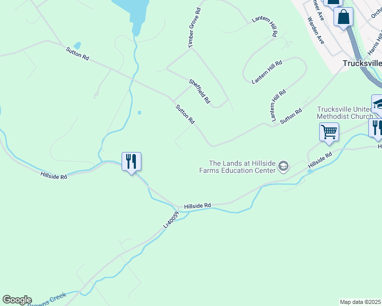 map of restaurants, bars, coffee shops, grocery stores, and more near 537-999 Sutton Road in Luzerne