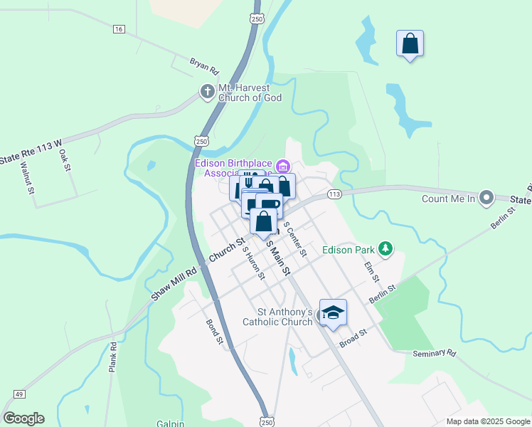 map of restaurants, bars, coffee shops, grocery stores, and more near Park Street in Milan