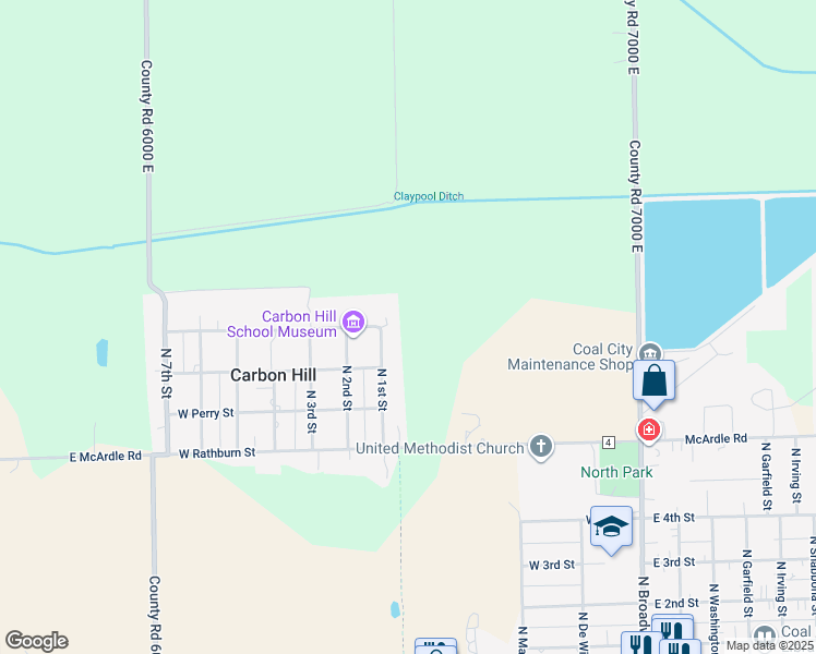 map of restaurants, bars, coffee shops, grocery stores, and more near in Carbon Hill