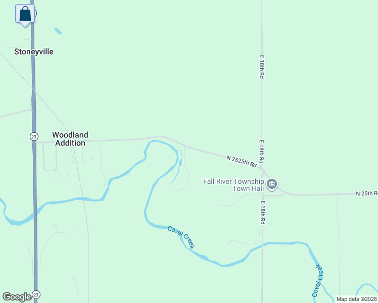 map of restaurants, bars, coffee shops, grocery stores, and more near 1768 North 2525th Road in Ottawa