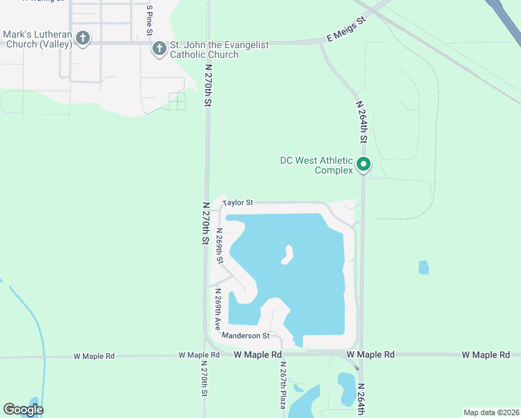 map of restaurants, bars, coffee shops, grocery stores, and more near 26809 Taylor Street in Valley