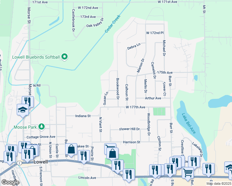 map of restaurants, bars, coffee shops, grocery stores, and more near 6236 Anne Ave in Lowell