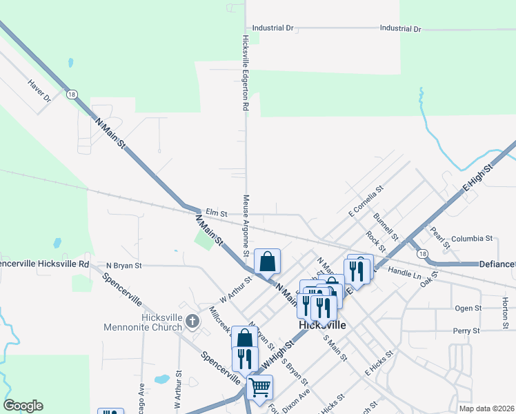 map of restaurants, bars, coffee shops, grocery stores, and more near 299 Meuse Argonne Street in Hicksville