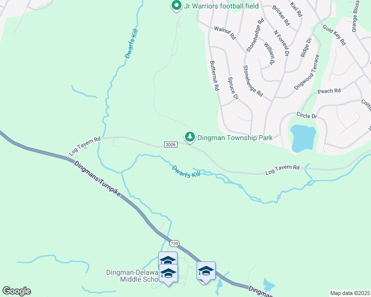 map of restaurants, bars, coffee shops, grocery stores, and more near 680 Log Tavern Road in Milford