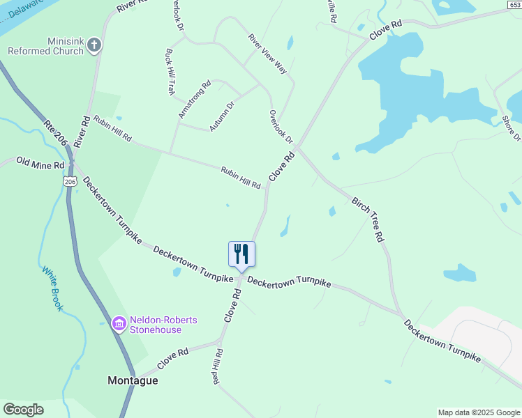 map of restaurants, bars, coffee shops, grocery stores, and more near 358 Clove Road in Montague