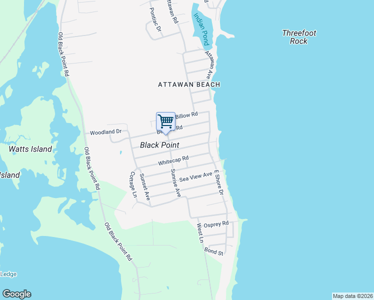 map of restaurants, bars, coffee shops, grocery stores, and more near 20 Nehantic Drive in East Lyme