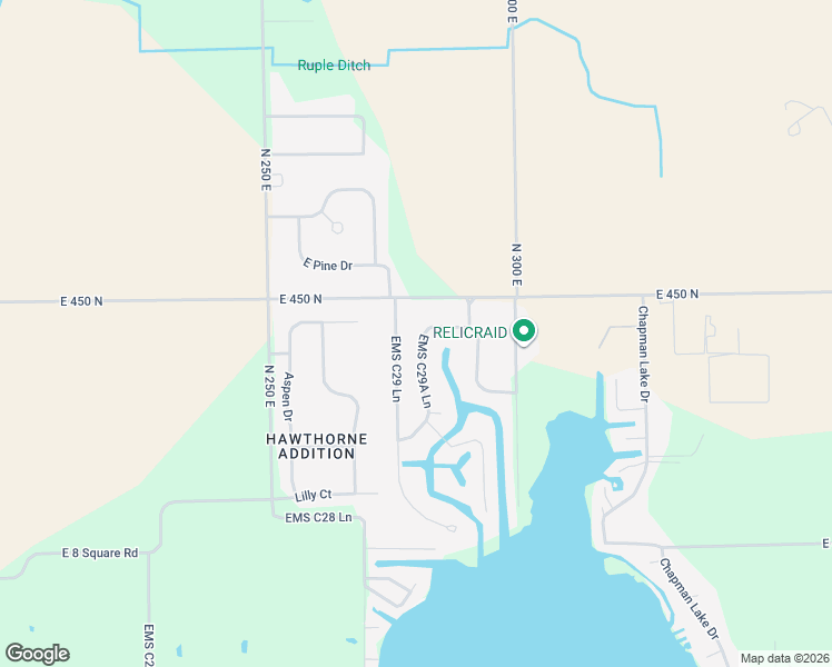 map of restaurants, bars, coffee shops, grocery stores, and more near 143 Ems C29A Lane in Warsaw