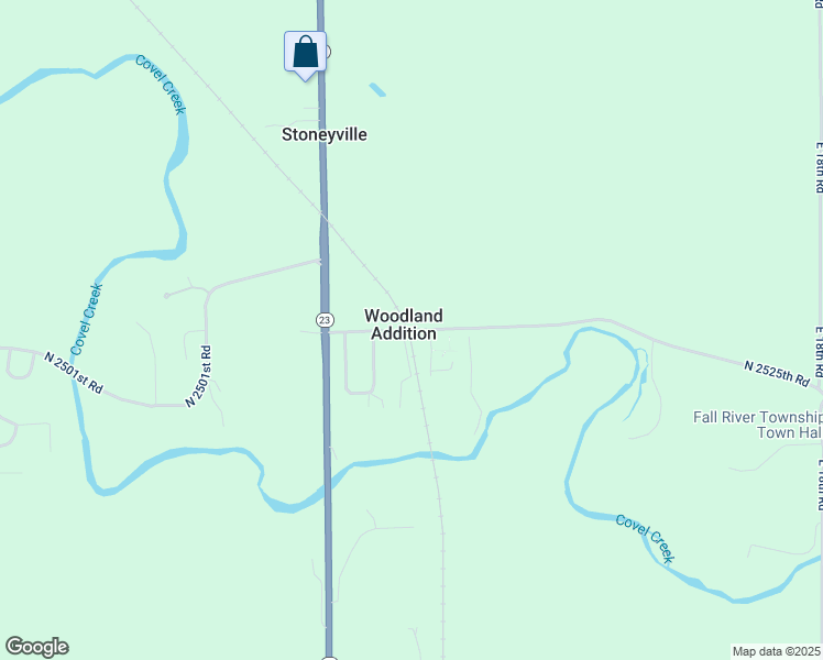 map of restaurants, bars, coffee shops, grocery stores, and more near 1716 North 2525th Road in Ottawa