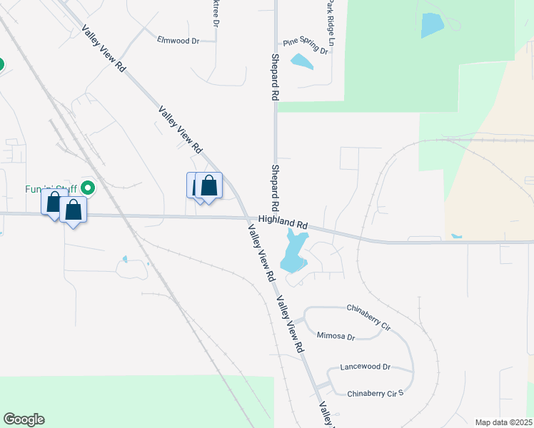 map of restaurants, bars, coffee shops, grocery stores, and more near 8238 Shepard Road in Macedonia